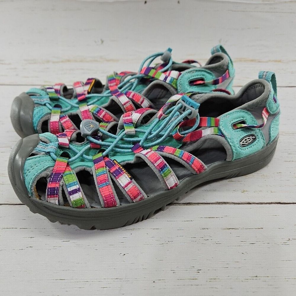 Keen Youth Girls 5 Whisper Sport Sandals Raya Fusion Teal Pink Shoes 1014257
